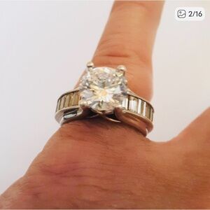 Signity Star Diamond and Baguette Sterling Ring By Michael Valitutti